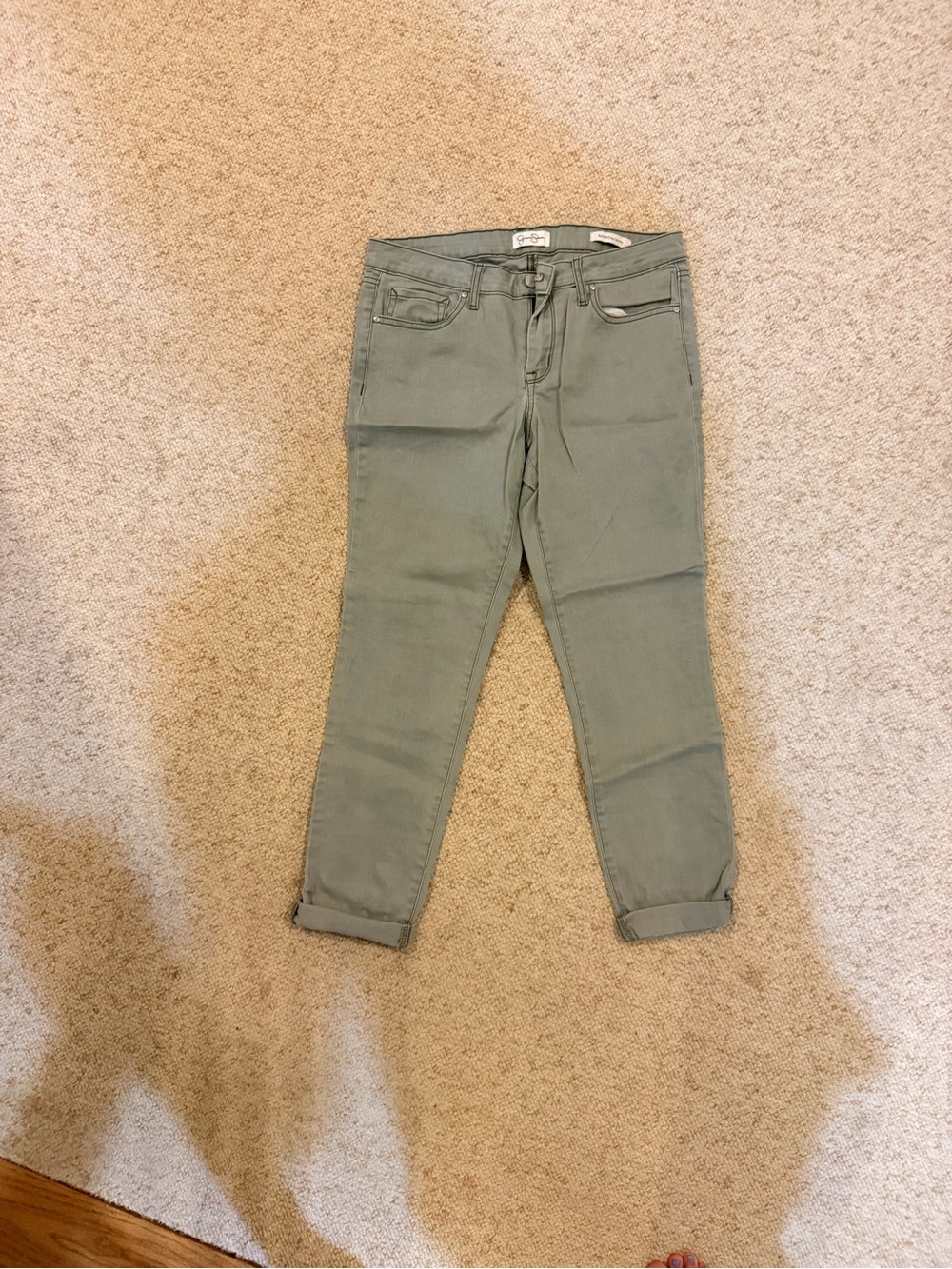 Jessica Simpson Olive Green Cropped Slim Jeans